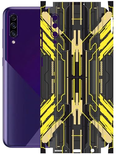 Image of AtOdds - Full Body Back Screen Guard Protector Film - Lamination Wrap Skin Sticker Compatible with Samsung Galaxy A30s | Scratchproof Matte Finish (Cyber Yellow)