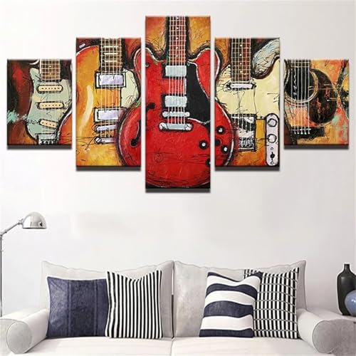 Grand format diamant art guitare pour décorer un grand mur vide