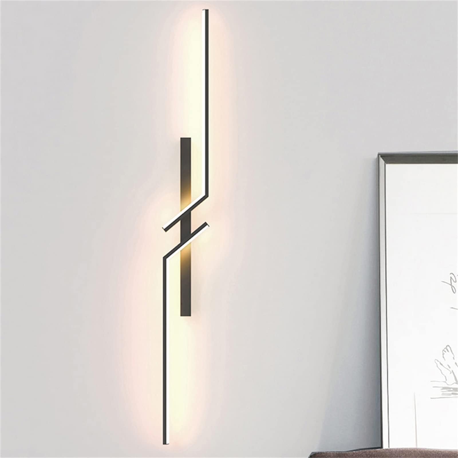 BJKYTMLM 10W LED Wall Lamps, Nordic Modern Wall Sconce for Living Room Backgroud Decor Minimalist Indoor Metal Lighting,Gold,L(70R,R)