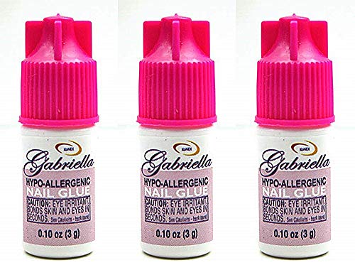 Gabriella Hypo-Allergenic Nail Glue, 1 Oz (3 Pack), Liquid, Nail Glue, Nail, As Shown In Image