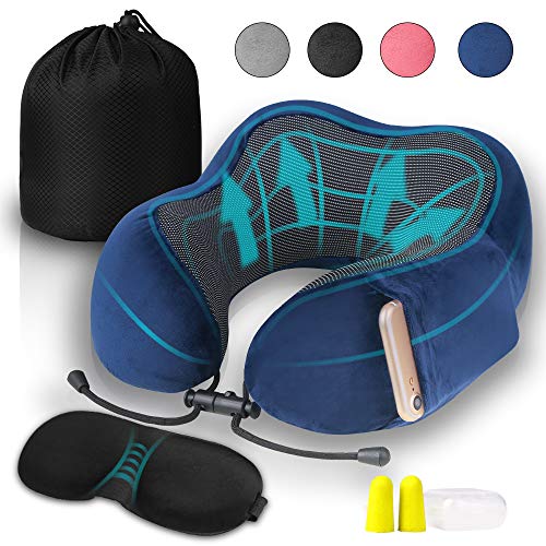 Preisvergleich Produktbild Vivibel Reise Nackenkissen mit Schlafbrille, Ohrenstöpsel und Tragetasche, Weich und Bequemen Reisekissen Ideal für Flugzeug, Auto, Zuhause und Büro Usw.