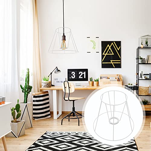 Osaladi Lamp Cage Wire Lampshade Frame Metal Lamp Shade Guard Cage Lamp Shade Vintage Drum Lamp Shade Ring Diy Bulb Light Cover For Home E27 24X24Cm Hanging Lamp Rack #TOP7