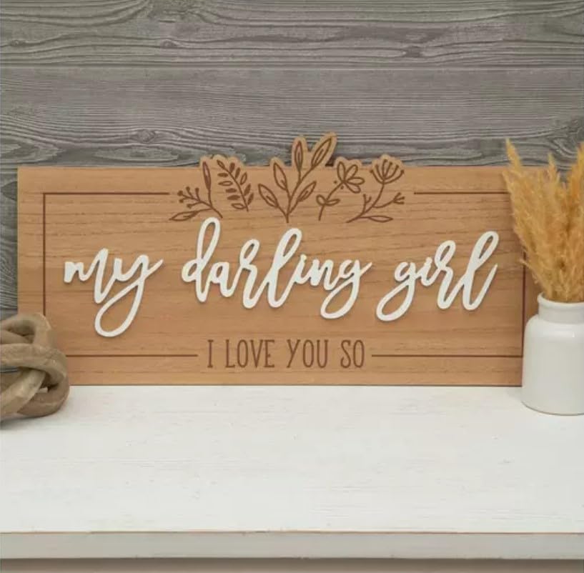 My Darling Girl Wood Wall Decoration For Home Bedroom, Office Craft Room