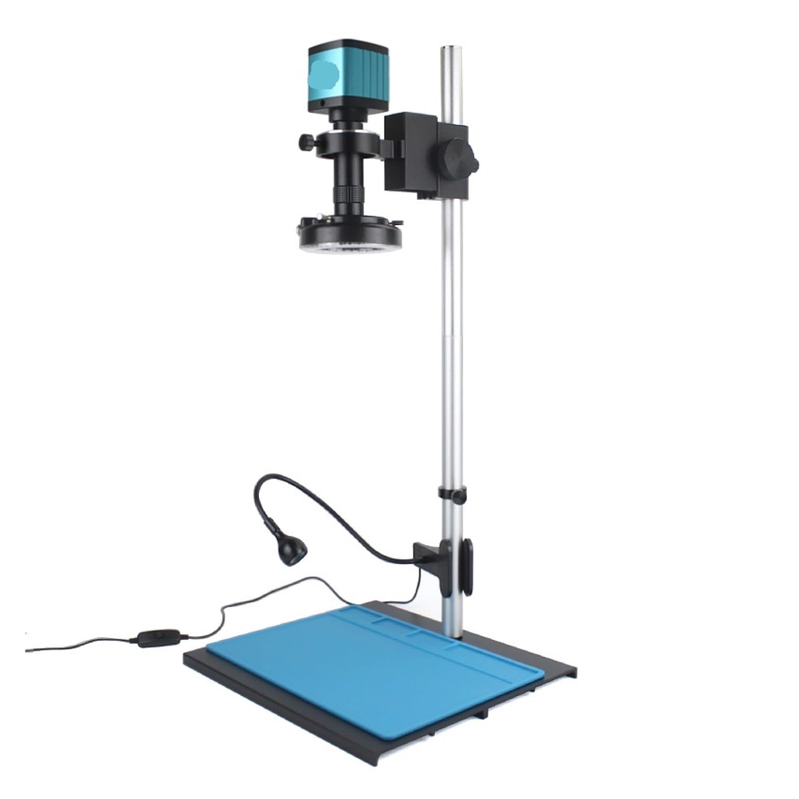 Microscopio video USB HDM/I da 48 MP 4K 1080P con obiettivo C-mount, zoom 10-130X, distanza di lavoro ultra elevata for riparazione e saldatura del telefono