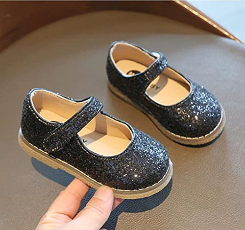 Little Girl's Glitter Mary Jane Ballet Flats Black School Uniform Dress Shoes Child Footwear for Toddler/Little Kid2