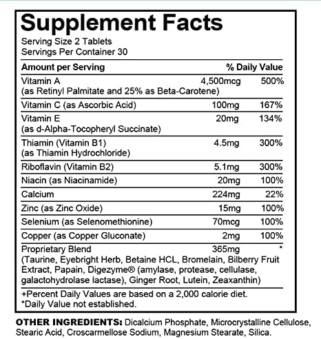 Miniatura 4 de Complejo de luteína (apoya la salud ocular), GMP, producto natural certificado Assn, fabricado en Estados Unidos, 180 tabletas