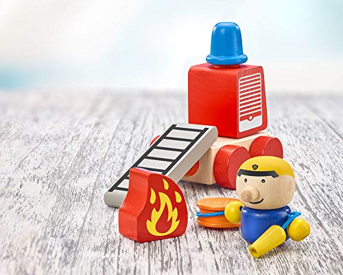 Klettini Pompiers Selecta mini jeu de construction bois idée cadeau anniversaire - 2