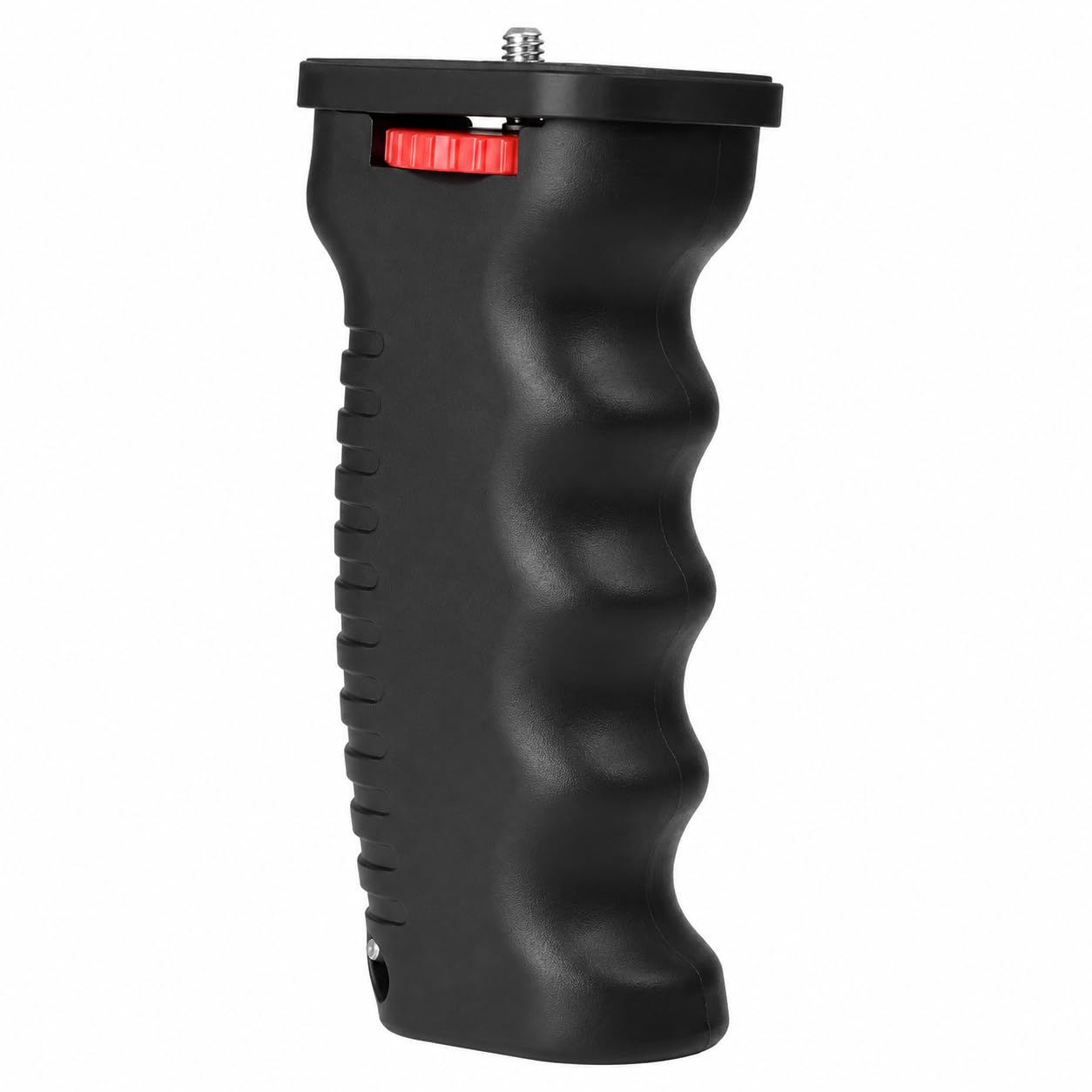 universal camera hand grip with 1/4-inch screw mount | ergonomic anti-slip handheld stabilizer for dslr, mirrorless camera, camcorder, action camera, phone holder & led video light