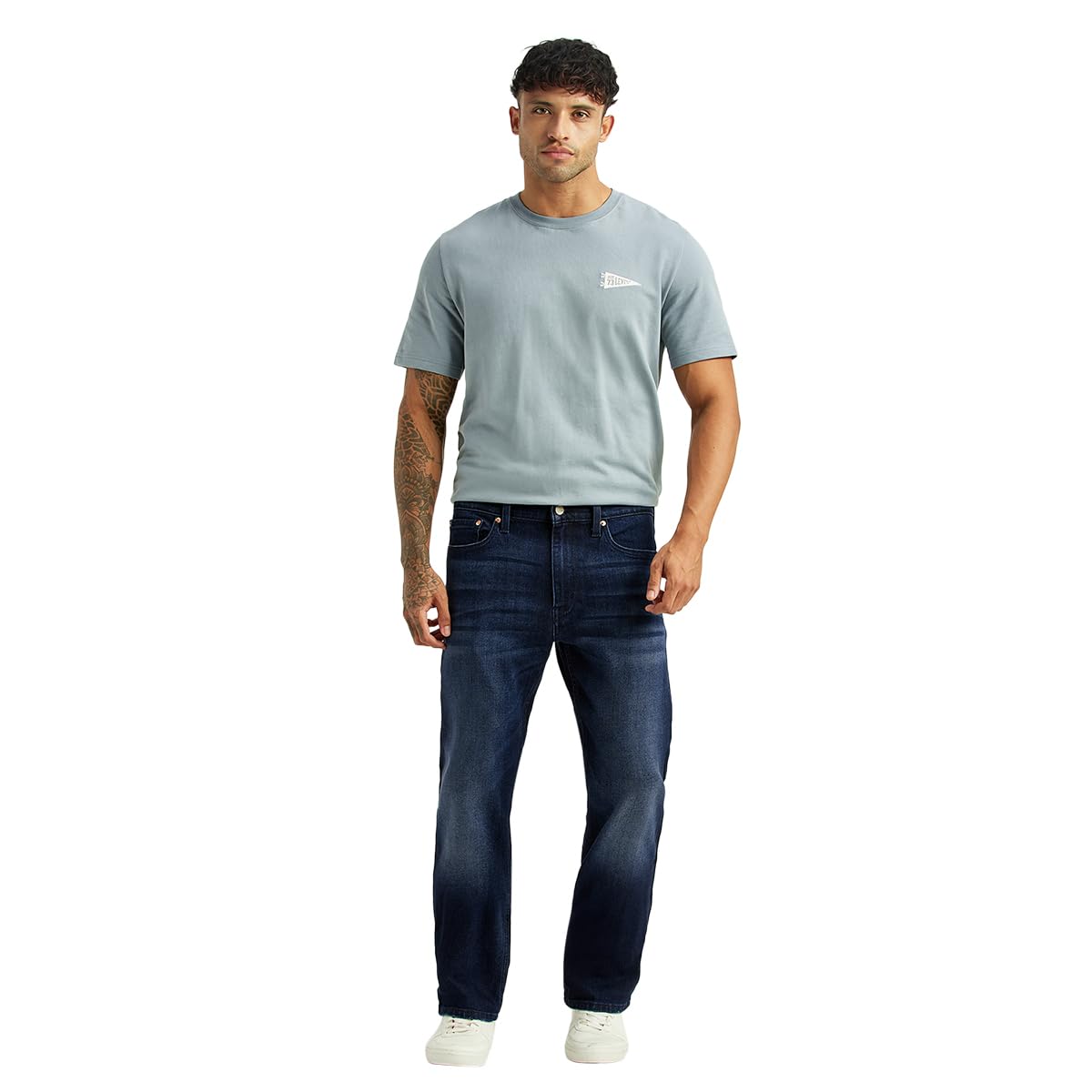 Men's 513 Dark-Blue Slim Straight Fit Mid Rise Jeans-image-46
