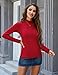 Marvmys Womens Turtleneck Shirt Long Sleeve Layer Tops Basic Cotton Tees Soft Thermal Underwear Top Red XS
