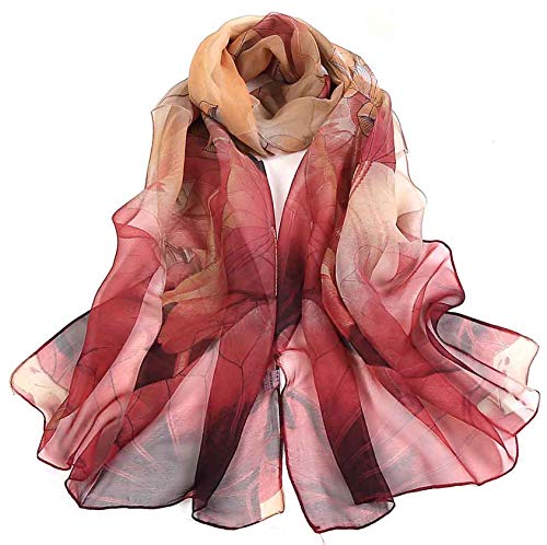 Image of Acotavie Scarfs for Women Lightweight Fashion Scarves Print Floral Pattern Scarf Shawl Wraps