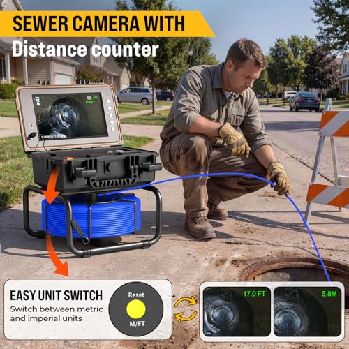 Anysun Sewer Camera, Drain Pipe Inspection Cam for DIY Home Plumbing miniatura 4