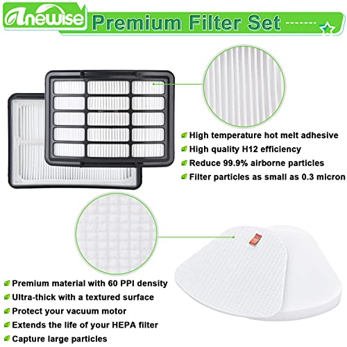 Replacement-Filters-for-Shark-Navigator-Lift-Away-Deluxe-Vacuum-NV350-NV351-NV356E-NV360-NV352-NV355-NV357-NV358-ZU503AMZ-4-Pre-Felt-2-Hepa-Filter-Replace-Parts-XHF350-XFF350 Replacement Filters for Shark Navigator Lift Away Deluxe Vacuum NV350 NV351 NV356E NV360 NV352 NV355 NV357 NV358 ZU503AMZ 4 Pre Felt 2 Hepa Filter Replace Parts XHF350 XFF350