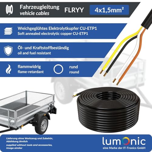 Câble remorque 4 pôles FLRYY 100m Lumonic pour faisceau électrique auto - 3