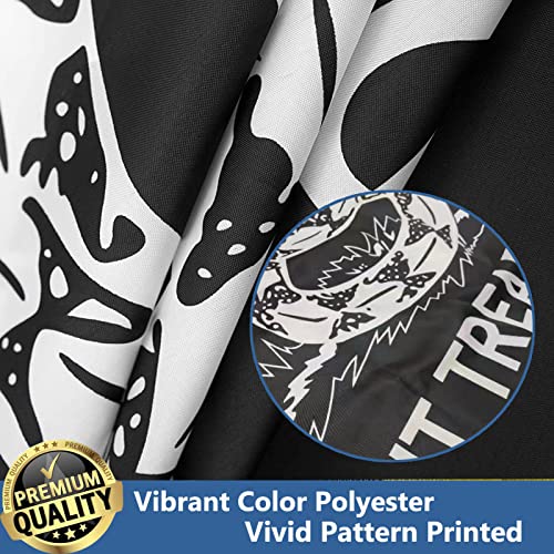 Dont Tread On Me Gadsden Flag 3X5 Outdoor Double Sided- Libertarian Tea Party Coiled Rattle White Snake Black Flags Heavy Duty 3 Ply Banner With 2 Brass Grommets #TOP4