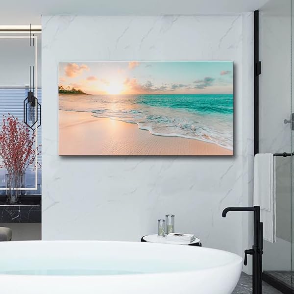 msspart Large Beach Canvas Wall Art - Sunset Painting Picture Print for Bedroom, Living Room, Office Decoration, Artwork Poster for Wall Decor by msspart - Used condition - Image 5