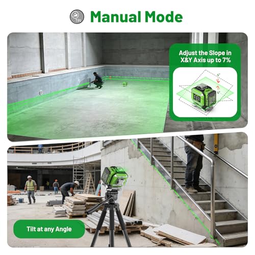 Image of Huepar 2026 New Electronic Self Leveling Laser Level, 4x360 Green Cross Line Laser Tool, ±1 /18 inch Accuracy, ±7% Slope Adjustment, Leveler Laser for Tile, Framing, Alignment, Layout, Construction & DIY