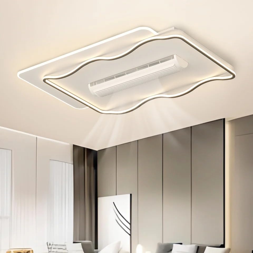 Image of Smartway - Alonso Modern|Living Room| Dining| Bedroom Ceiling Fan Chandelier BLDC Noiseless Motor | Auto Rotatable Blower Fan 3 Color Mode (Warm Cold & Natural White) Remote & App