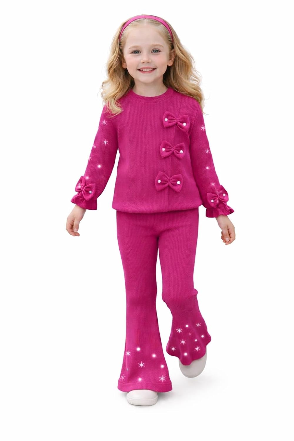 Girls top and plazo set, Hot Pink,Bow Embellished, trending Co ord set for Girl's and kids daily wear - Review, Price and Buying Guide