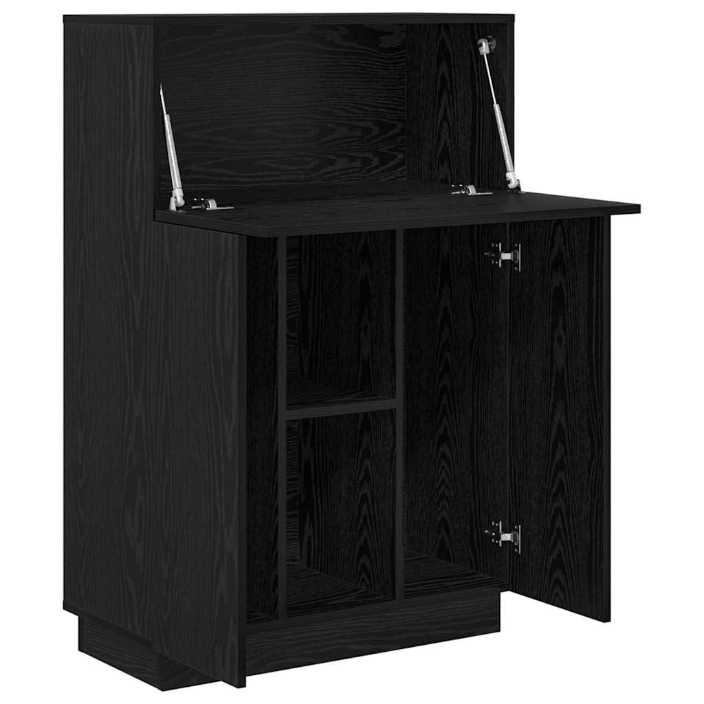 Scrivania rovere nero in legno ingegnerizzato 71,5 x 31,5 x 106,5 cm con cassetto e ripiano per ufficio, studio e smartworking, mobile salvaspazio per computer e gaming