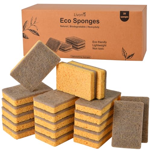 Livorra 20 Pack Eco Sponge Washing up - Kitchen Dish Sponges