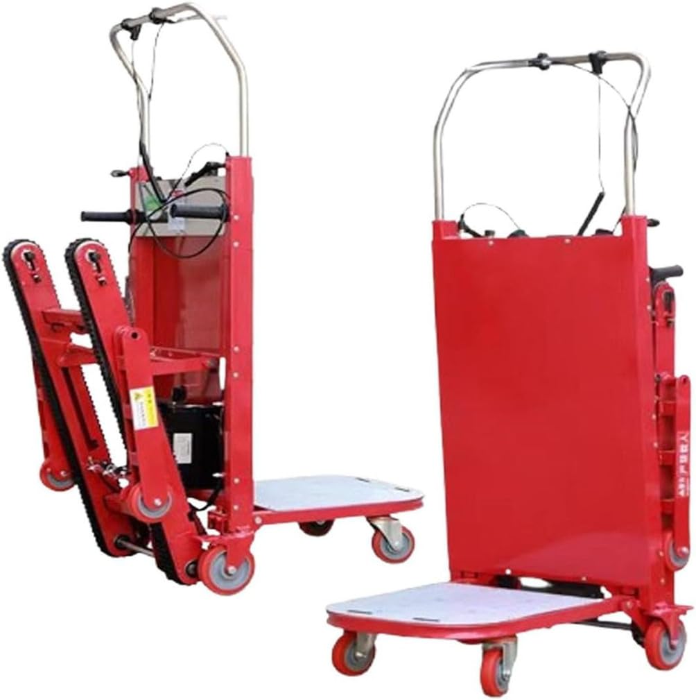 Carretilla De Mano EléCtrica,Carretilla para Subir Escaleras con Carga De 400 Kg Que Ahorra Mano De Obra con Mango TelescóPico Motor Sin Escobillas De 1200 W,06