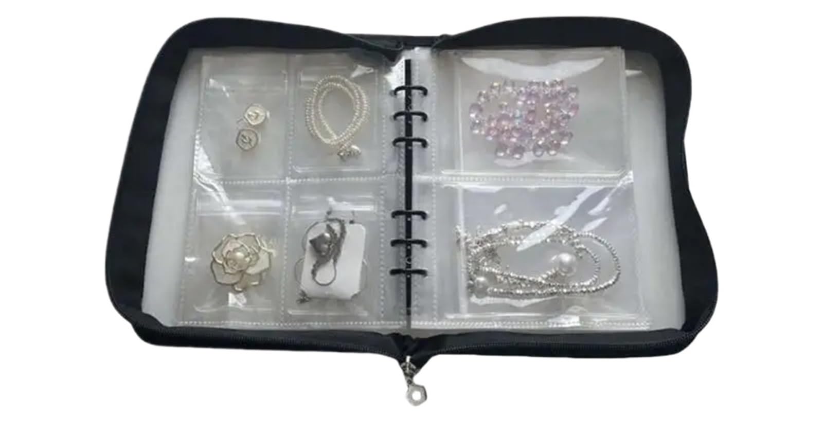 HUWOYG Jewelry Storage Book For Organizing Earrings And Necklaces Jewellery Organiser For Rings Necklace(Color1)