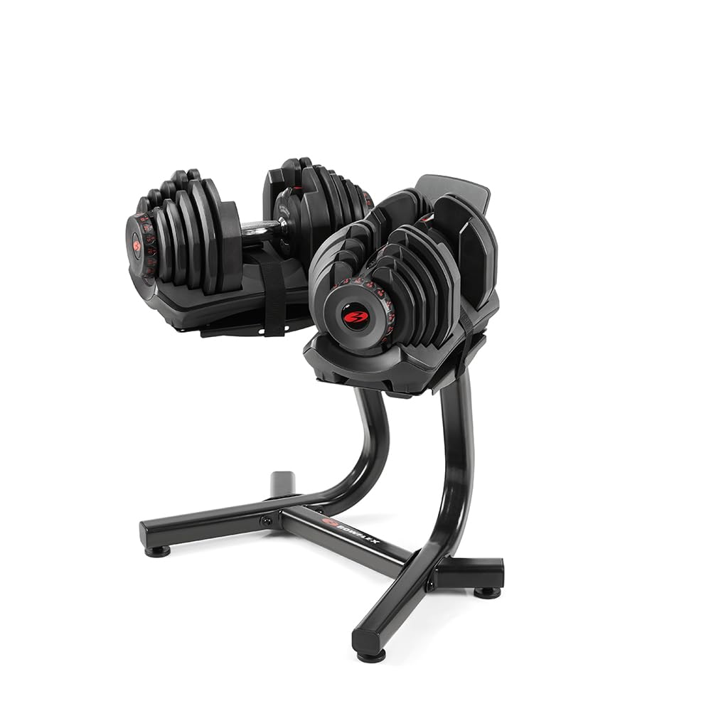 BowFlex SelectTech 1090i Hantel-Set mit Ständer | 4–41 kg verstellbar | 2 verstellbare Hanteln von 4 bis 41 kg mit Ständer für platzsparendes Krafttraining zu Hause.