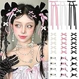 【Sturdy Alligator Style Bow Cips】Hair bows barrettes made from metal clips and feature decorative satin fabric, soft and durable, cute bow and long tail, It can be matched with any sweet girl's costume. Not only can it be used as a hair clip, but als...