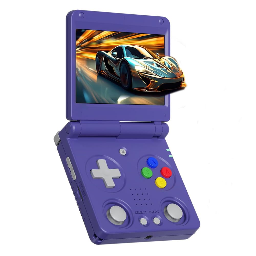 RG34XXSP Game Console Clamshell Retro Portable Handheld RG34XX SP Flip 3.4-Inch IPS Linux 64-bit Game Console 720*480 Screen 3300mAh Rechargable Battery Video Gaming Player (Indigo 64GB)