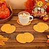 UPINS 6 Pcs Fall Crochet Pumpkin Coaster Handmade Woven Pumpkin Drink Cup Autumn Crochet Coasters for Harvest Thanksgiving Home Kitchen Table Party Decor Gifts #3