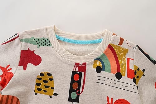 Image of Popshion Toddler Boys Sweatshirt Cotton Lightweight Kids Winter Warm Sweater Crewneck Pullover Tops