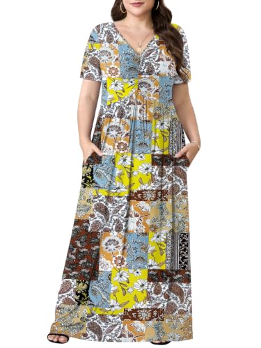 Image of PEVRL Plus Size Summer Maxi Dress for Curvy Women with Pockets 1X-5X