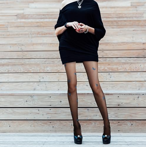Image of Benefeet Sox Womens Sheer Tights Sexy High Waist Pantyhose Patterned Transparent Nylon Silk Thin Stockings