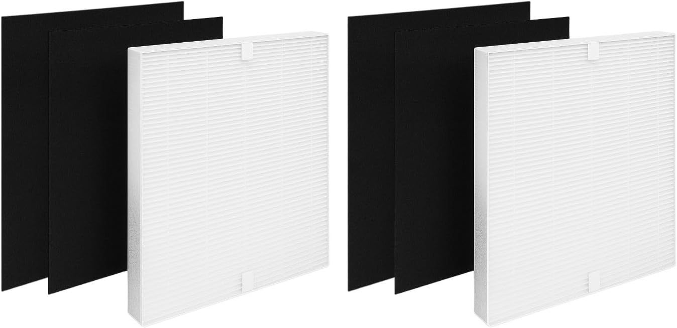 Nispira AP-1512HH Replacement Filter Compatible with Coway Airmega 200M Air Purifier AP-1518R Mighty Air (2) True HEPA (4) Activated Carbon Pre Filters