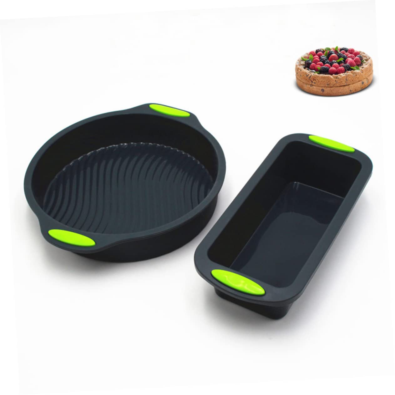 Ciieeo 1 Set Double Color Silicone Baking Round Toast Pan Non Stick Flexible Dishwasher Safe for Cake Bread Baking Black Color Easy to Clean Reusable