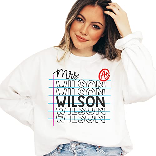 Teacher Name Sweatshirt - Custom Teacher Pullover - Cute Personalized Teacher Shirt - A+ Graded Paper - Unisex Crewneck Sweatshirt3