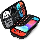 iVoler Tasche Kompatibel mit Nintendo Switch/Nintendo Switch OLED, Portable Protective Hard Shell Tragetasche Hülle mit Speicherplatz für 20 Spiele, und anderes Zubehör