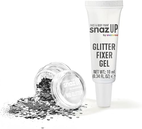 Snazaroo Bio Glitter Kits, 0.3 fl oz (.34 oz) Tubo, Plata