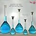 TN LAB 500ml Volumetric Flask Borosilicate Glass Class A Precision ISO 1042 PTFE 12/21 Stopper 6-Pack