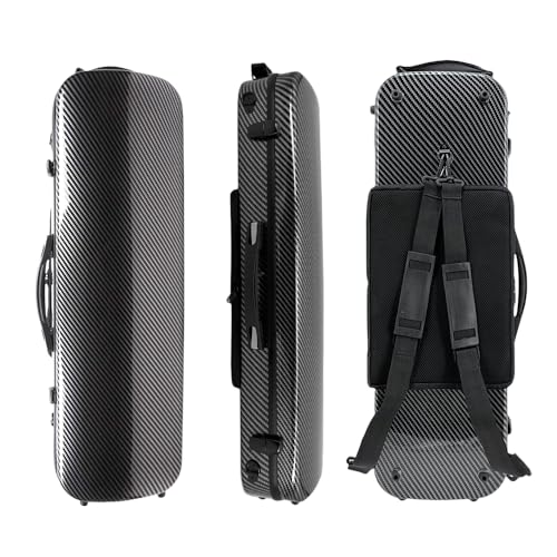 Vetimobato Carbon Fiber Violin Case 4/4 Full Size Hard Shell Oblong Violin Box with strap & Music...