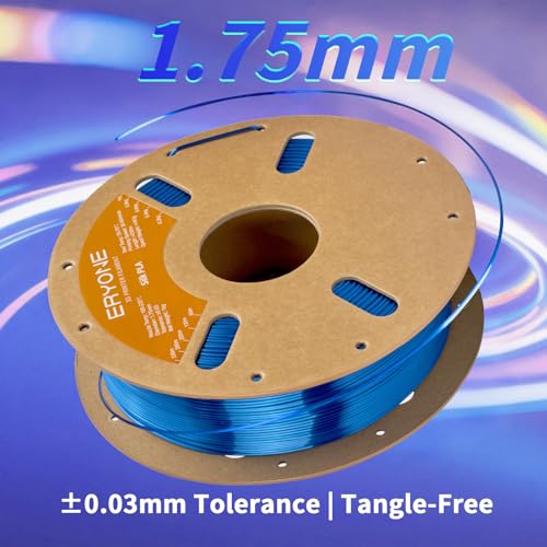 Image of ERYONE Silk PLA Filament for 3D Printer 1.75mm + /- 0.03mm, Shiny Filament 1kg (2.1lbs) /Spool, Royal Blue