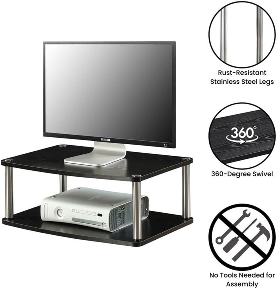 Convenience Concepts Designs2Go 26 inch Double Tier Swivel Riser, Black