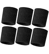 HANERDUN Wrist Sweatbands Thick Cotton Terry Cloth Wristbands for Men and Women Athletic Sweat Ba...