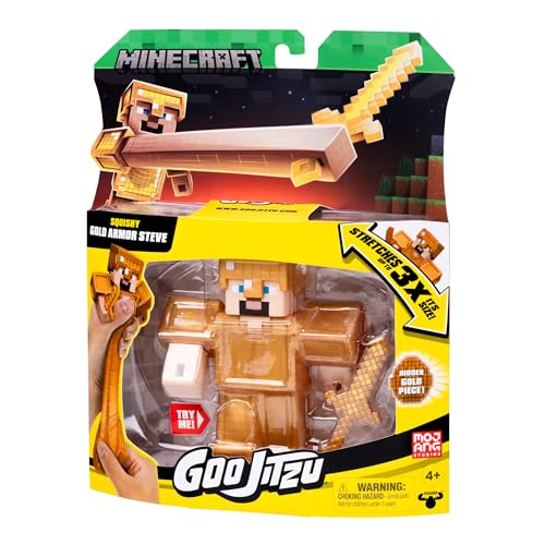 Goo Jitzu Minecraft Stretchy Figures, Creeper, Skeleton, Gold Armor Steve by Heroes of Goo Jit Zu - Used condition - Image 4