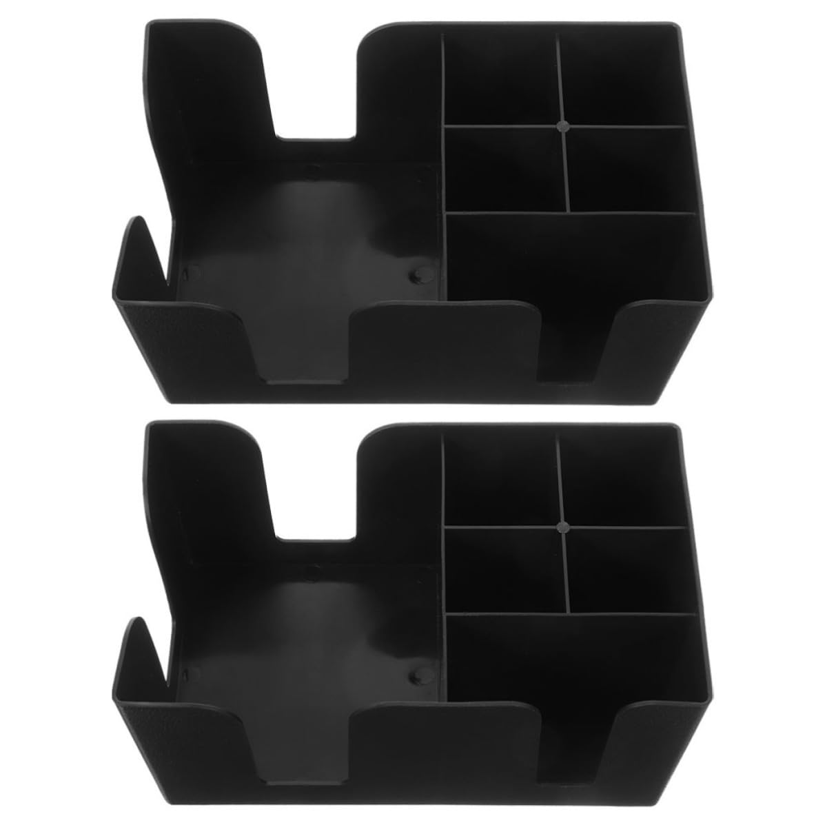 Boîte de rangement pour sachets de thé à compartiments multiples en PP noir