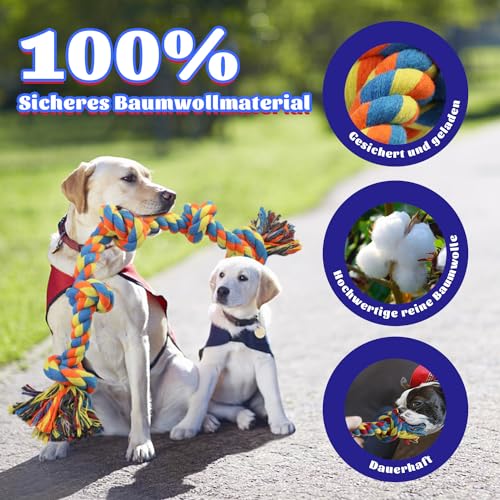 8PCS Hundespielzeug für Große und Mittelgroße Hunde - Robustes Seil für Aggressive Kauer, Zahnspielzeug, Beißspielzeug für Welpen, Starkes Tauziehen-Seil