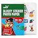 Self Adhesive Photo Paper Glossy -100 Sheets Uinkit Sticky Inkjet Paper 8.5x11 6.5Mil 130Gsm For Inkjet Printing Only