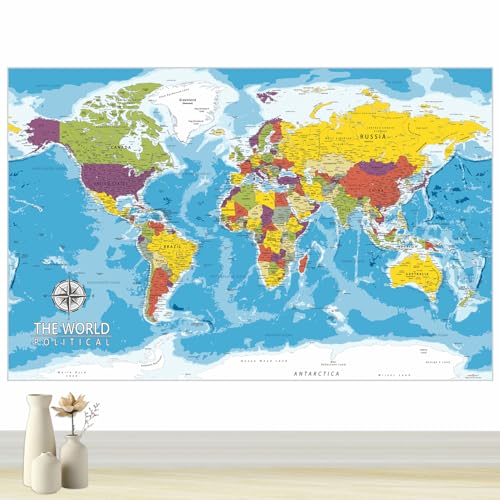 PARTH IMPEX Large World Map for Wall - 36' x 56' Huge Educational Learning Poster for Classroom,...