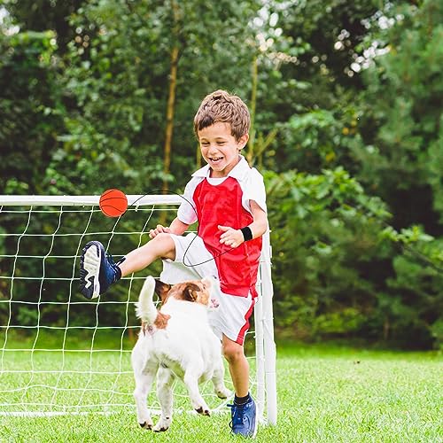 QINGHEC 8 Stück Springball mit Schnur, Ø 6cm Handgelenk Return Ball, Ball mit Gummiband, Sport Spielzeug für Kinder Erwachsen, Fußball, Basketball, Softball, Baseball
